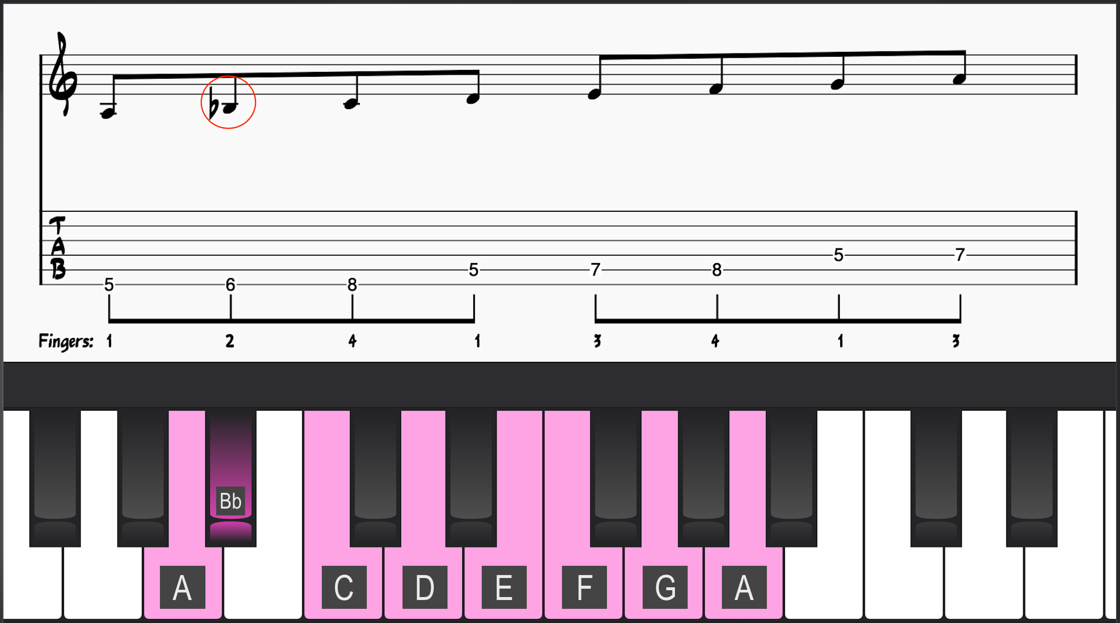 Minor Scales A Phrygian scale on Piano and guitar