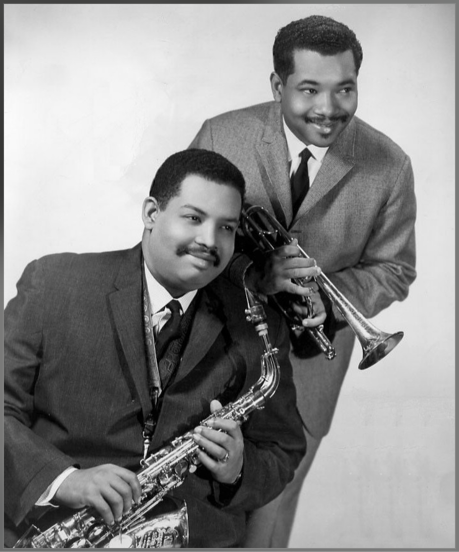 Nat Adderly with brother Julian Adderly in 1966